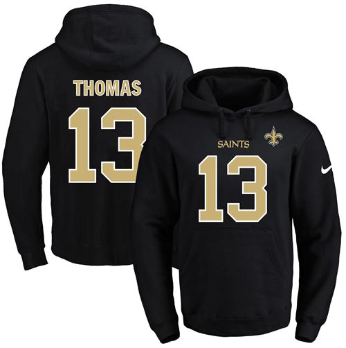 Nike Saints #13 Michael Thomas Black Name & Number Pullover NFL Hoodie